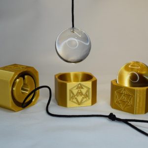 Sacred Geometry Dowsing Sphere for Chakra Balancing - Neutral Pendulum with Merkaba Stand for Energy Testing and Meditation